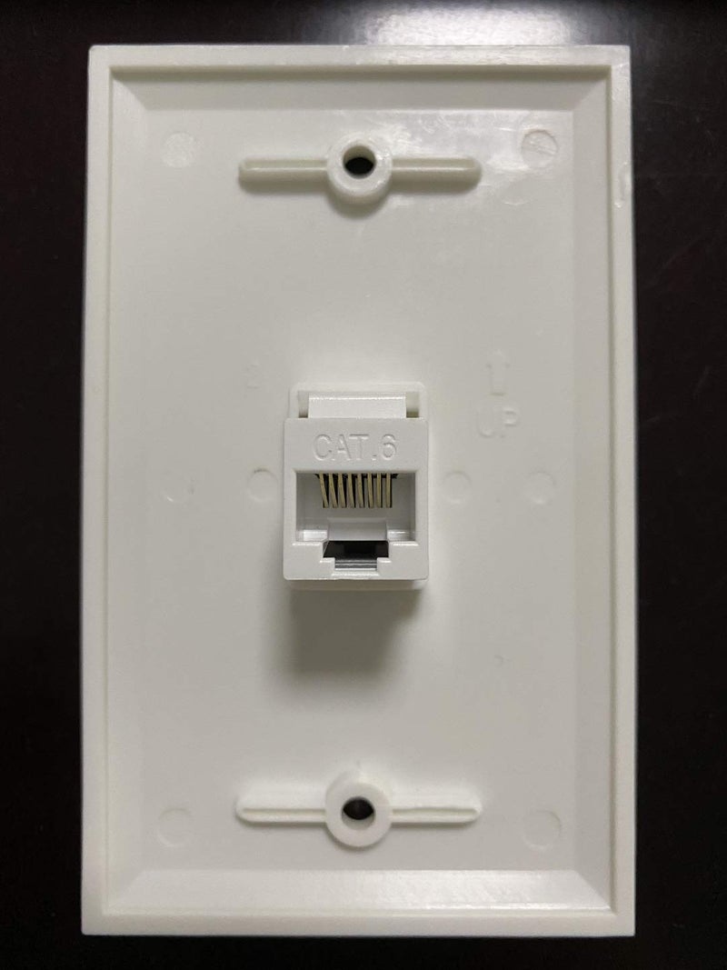 IBL-1 Port Cat6 Keystone Ethernet Female to Female Wall Plate White - Image 2
